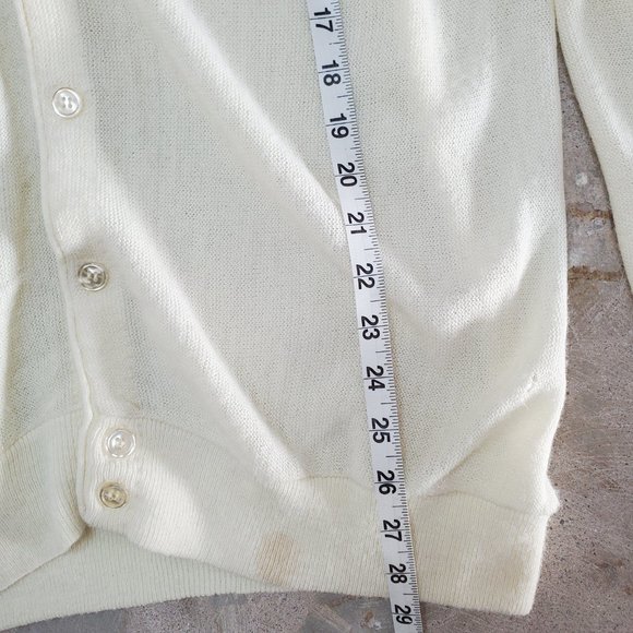 Vintage Grand Slam Cream Cardigan Made in USA Size Large - Picture 13 of 15